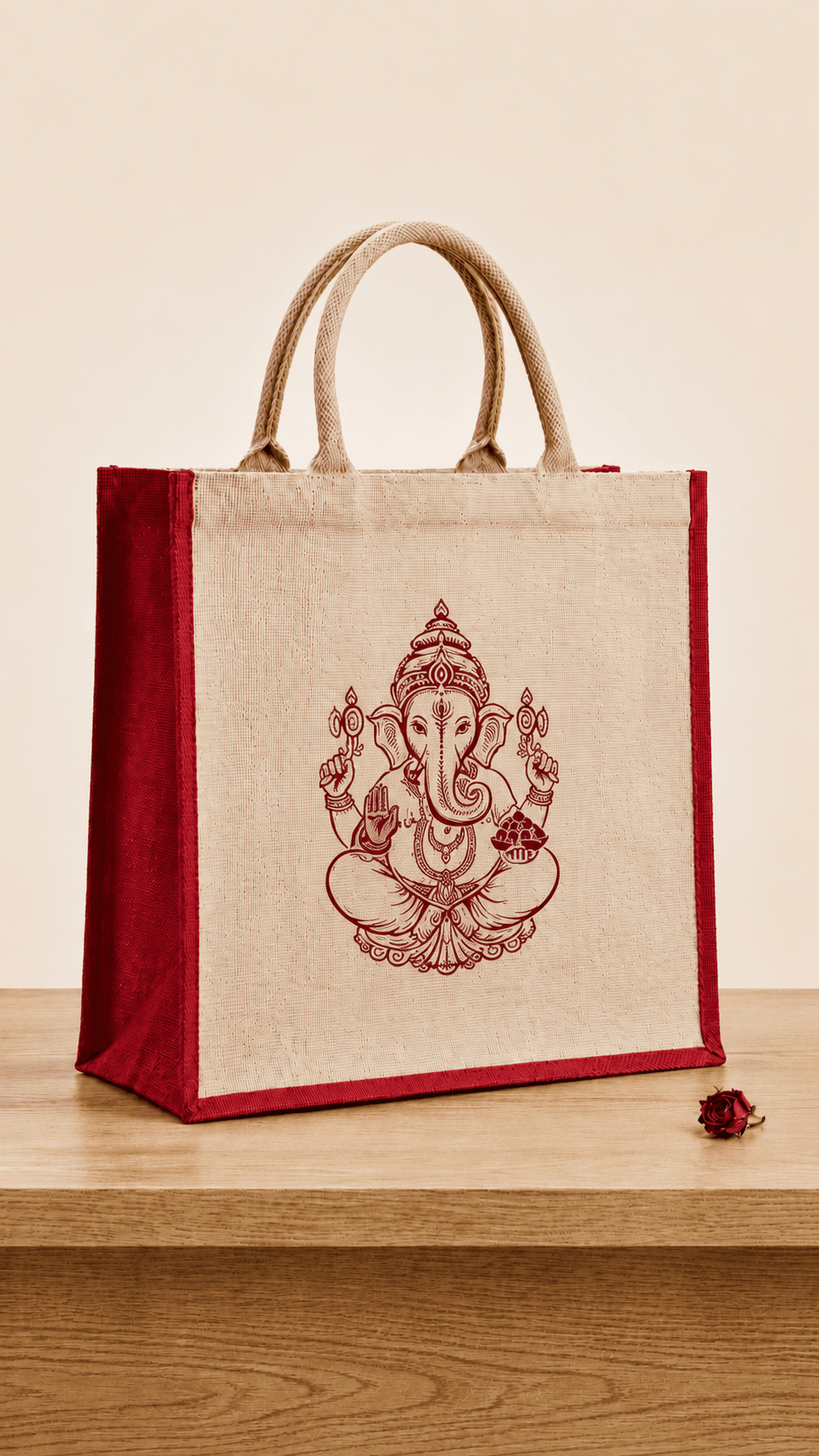 Premium Lord Ganesha Printed Jute bag