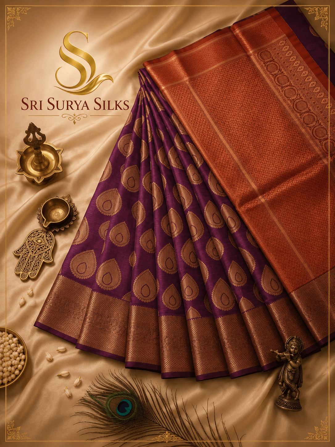 Semi Kubera bridal rapier fancy light weight silk saree