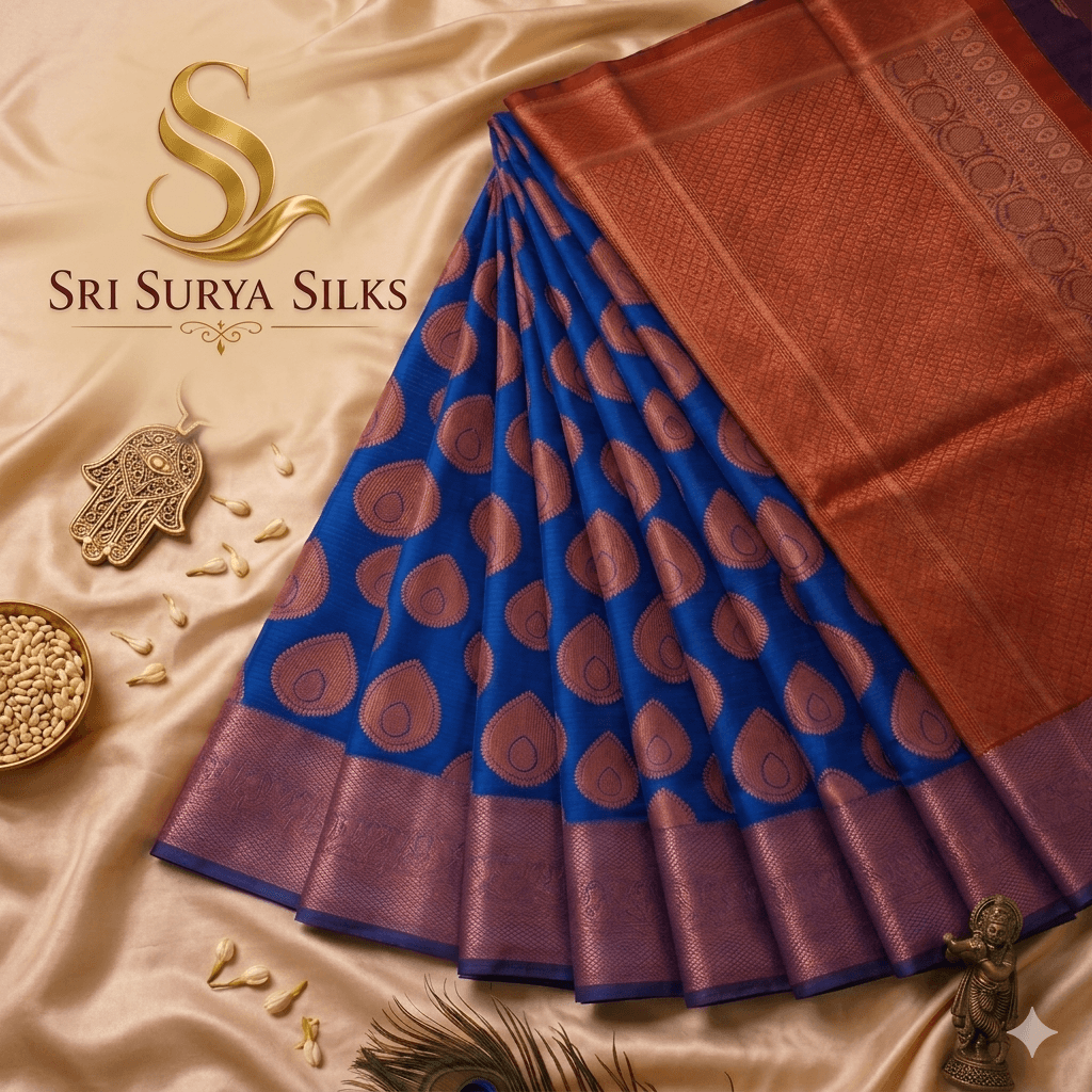 Semi Kubera bridal rapier fancy light weight silk saree